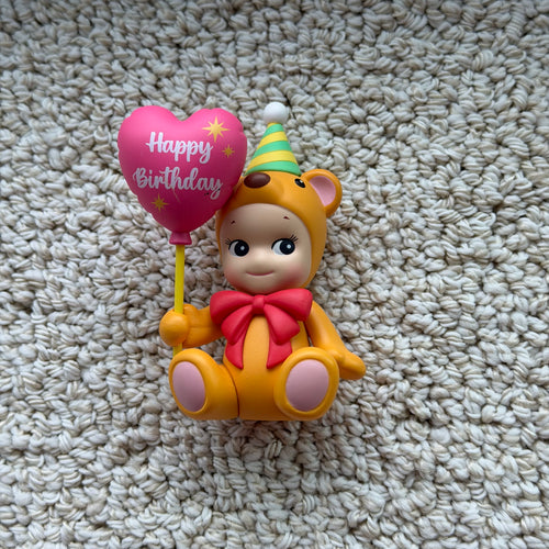 Opened Birthday. Birthday Bear, Flower Gift Series