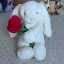 Medium Cream bunny with Rose