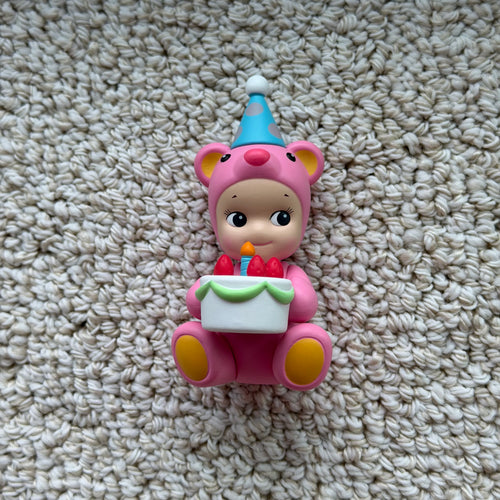 Opened Birthday. Birthday Bear, Flower Gift Series
