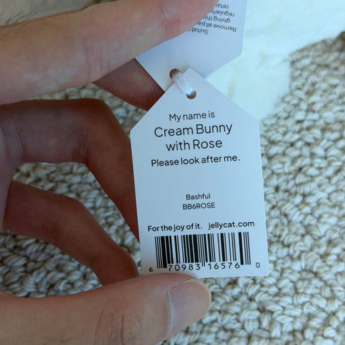 Medium Cream bunny with Rose